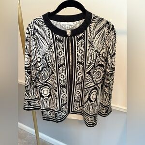 Banana Republic Black and White Patterned Cardigan